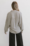 Niri Striped Button Up in Charcoal FINAL SALE