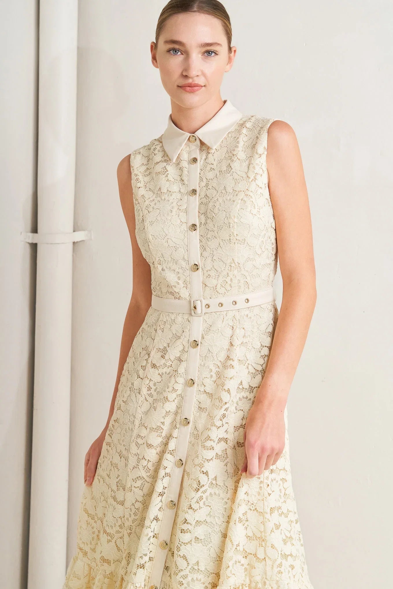 PURELY ROMANTIC LACE MIDI DRESS FINAL SALE
