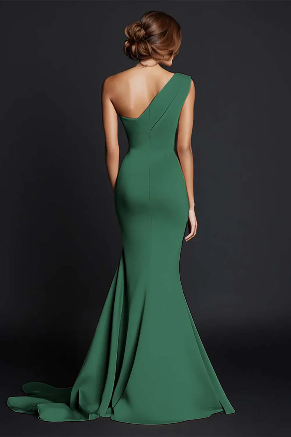 Khaki Mermaid One Shoulder Maxi Dress