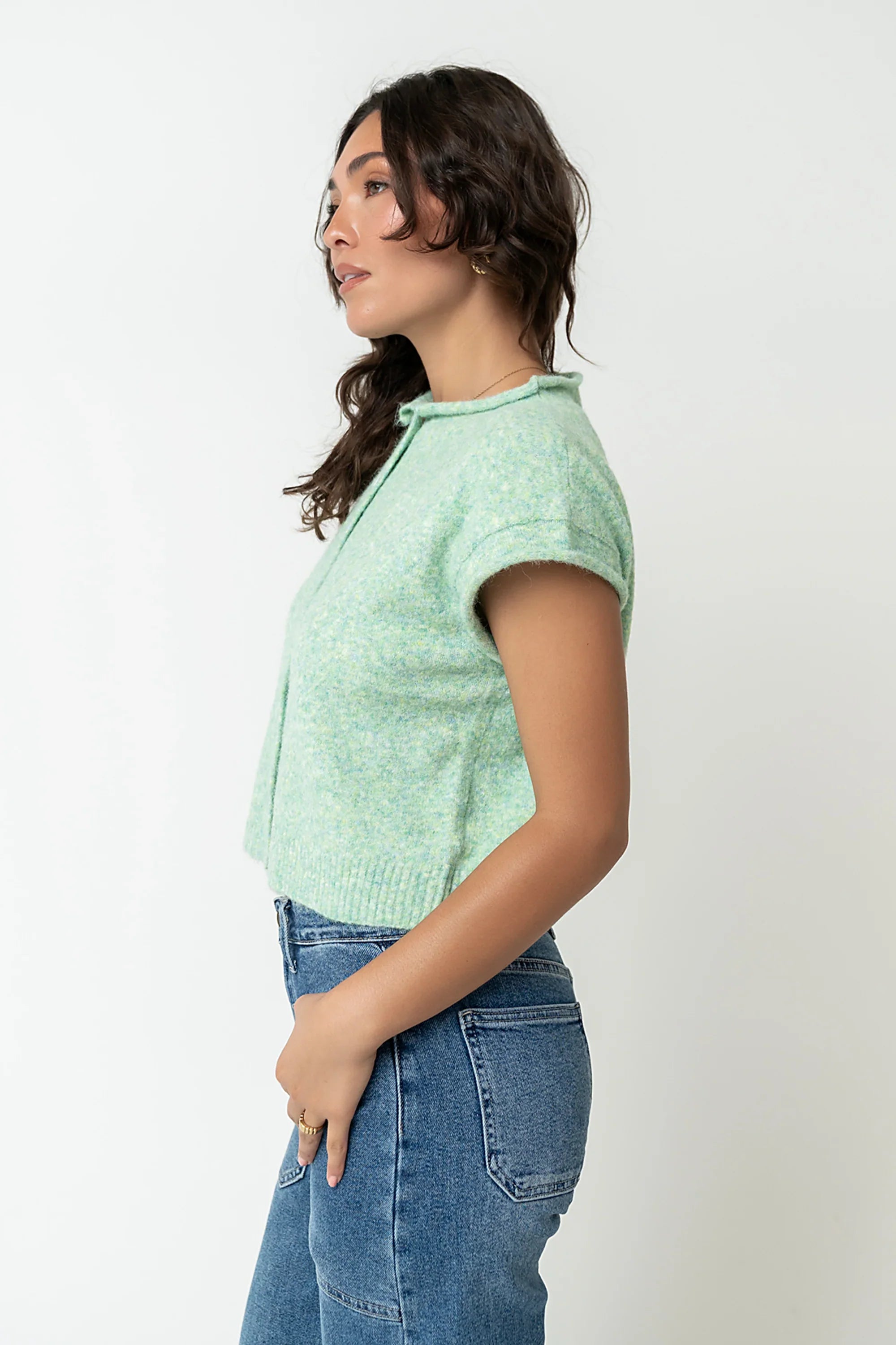 Percey Knit Cardigan in Seafoam