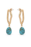 Open Circle Turquoise Dangle Earrings