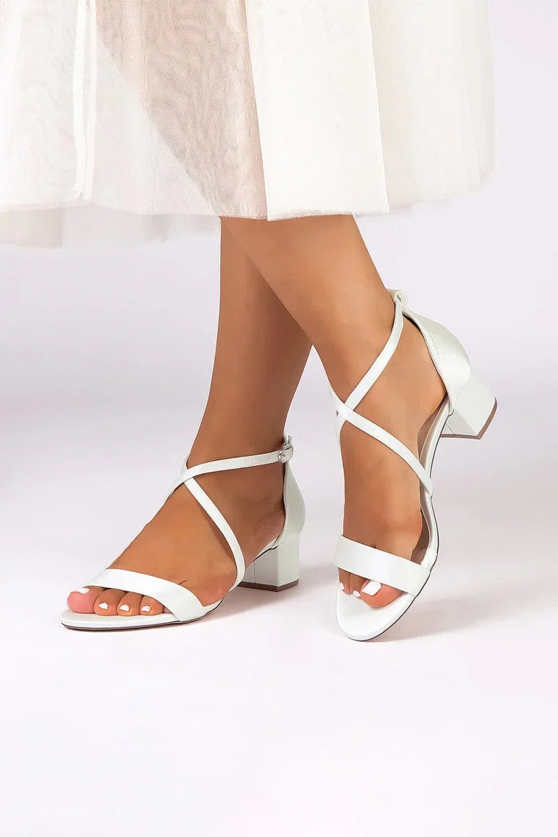 Open Toe Hollow Out Chunky Heels
