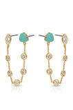 Double Piercing Turquoise Earrings