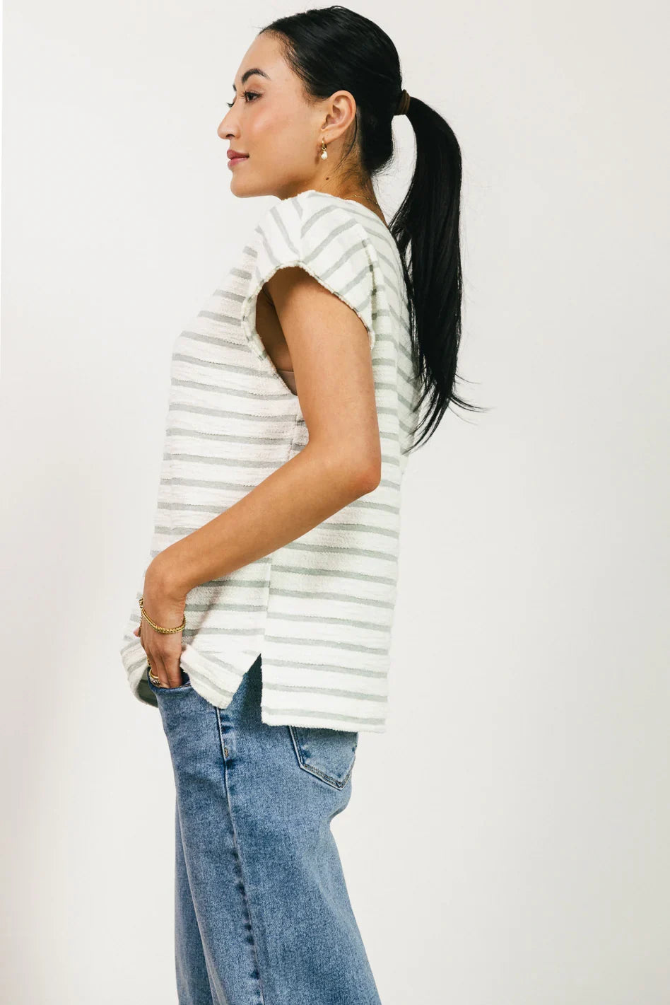 Kaycie Muscle Tee in Grey FINAL SALE