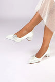 Satin Pointed Toe Slip on Party Shoes With Crystal