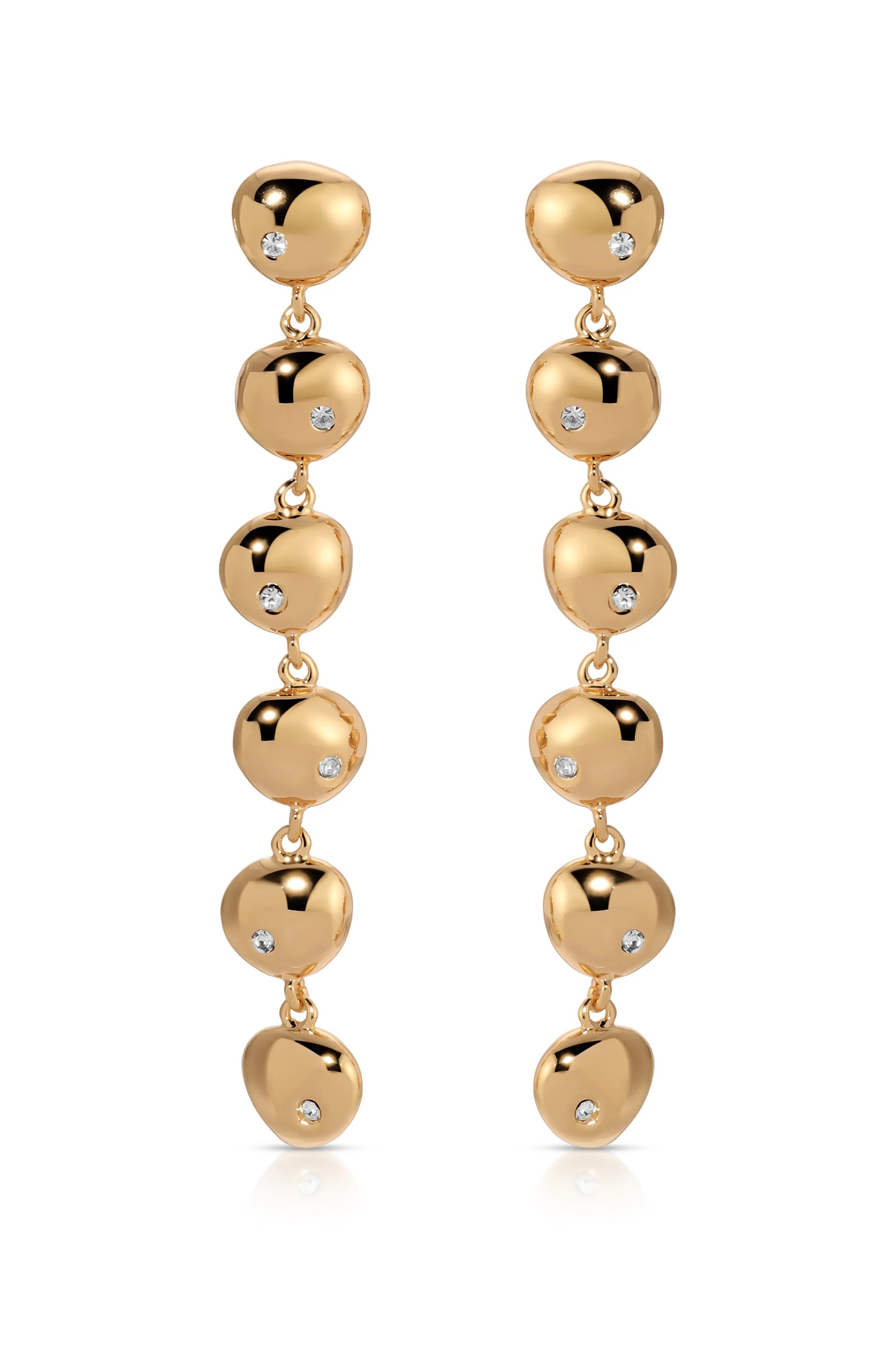 Polished Pebble Linear Dangle Earrings