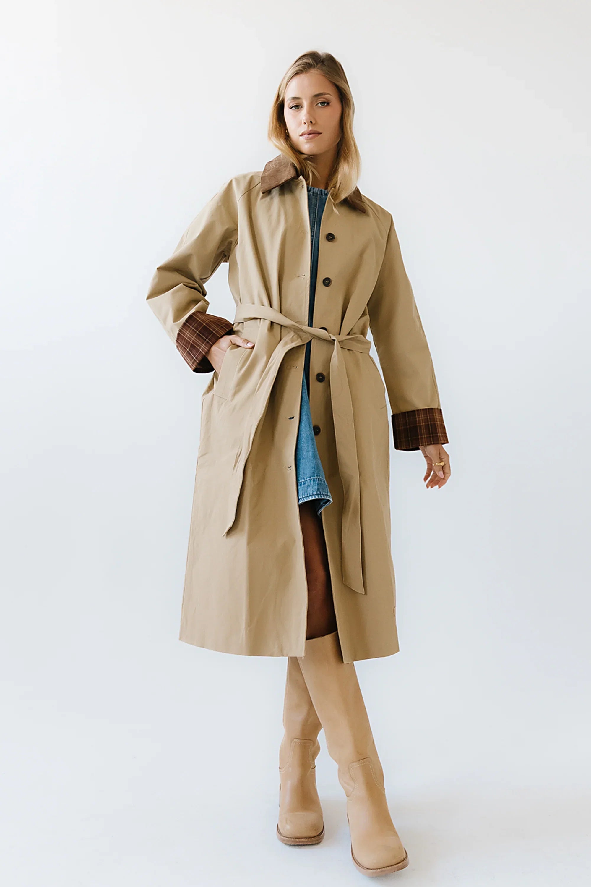 Tulie Contrast Trench Coat