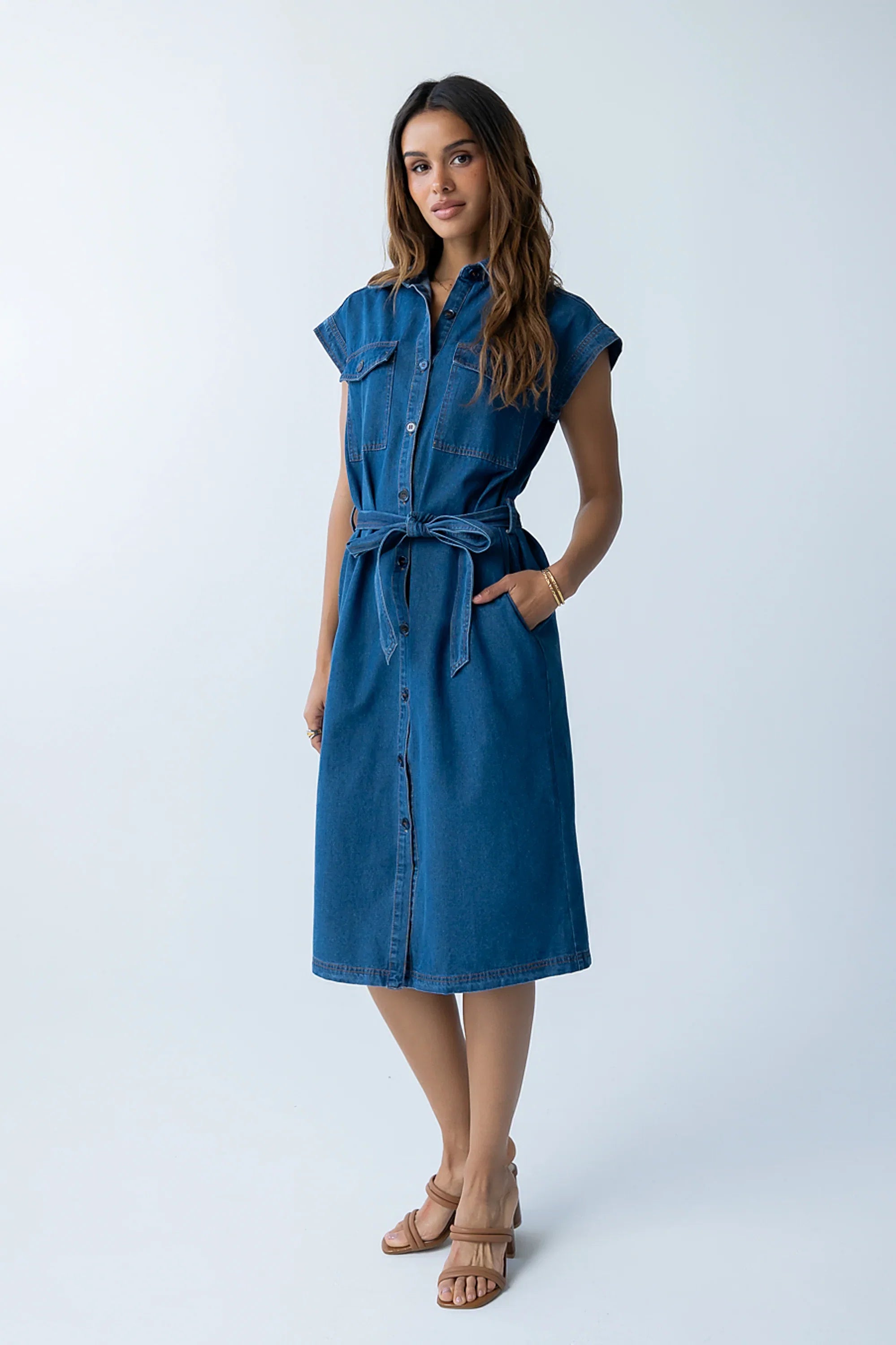 Randall Denim Midi Dress