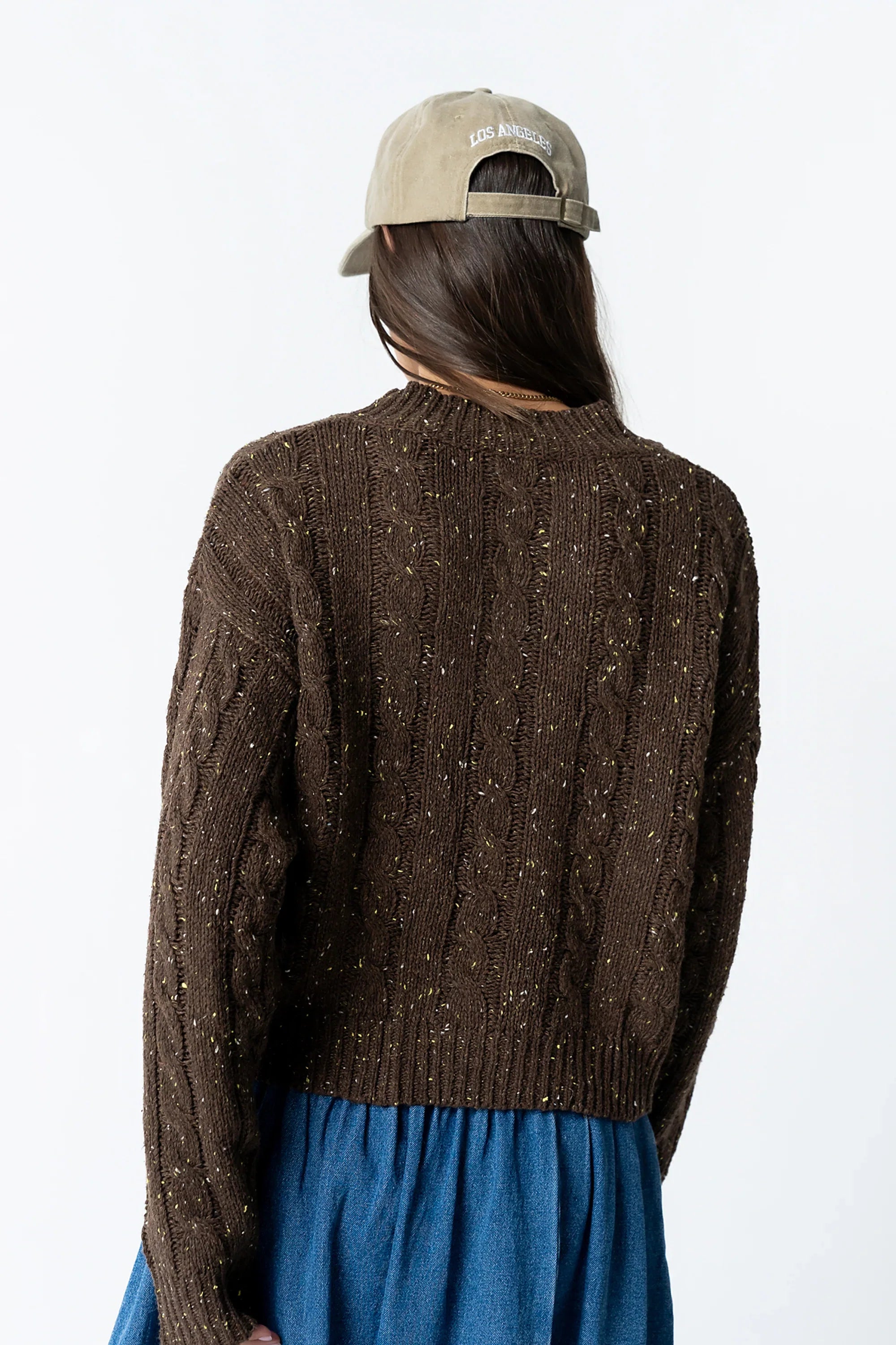 Maxine Speckled Sweater in Brown