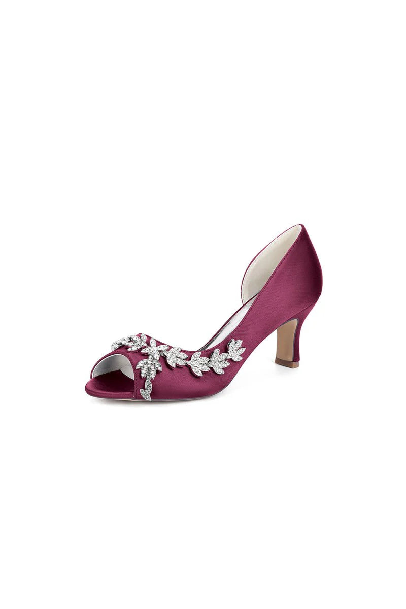 Royal Blue Satin High Heels with Intricate Silver Ornaments 36862 2A