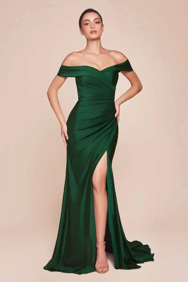 FREYA GOWN OFF THE SHOULDER STRETCH SPANDEX DRESS