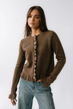 Rosie Ruffle Sweater in Brown FINAL SALE