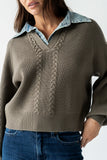 Melissa Contrast Sweater in Olive