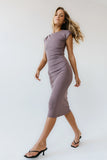 Ivy Fitted Midi Dress in Plum FINAL SALE
