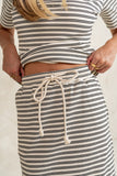 Niya Striped Midi Skirt in Black FINAL SALE