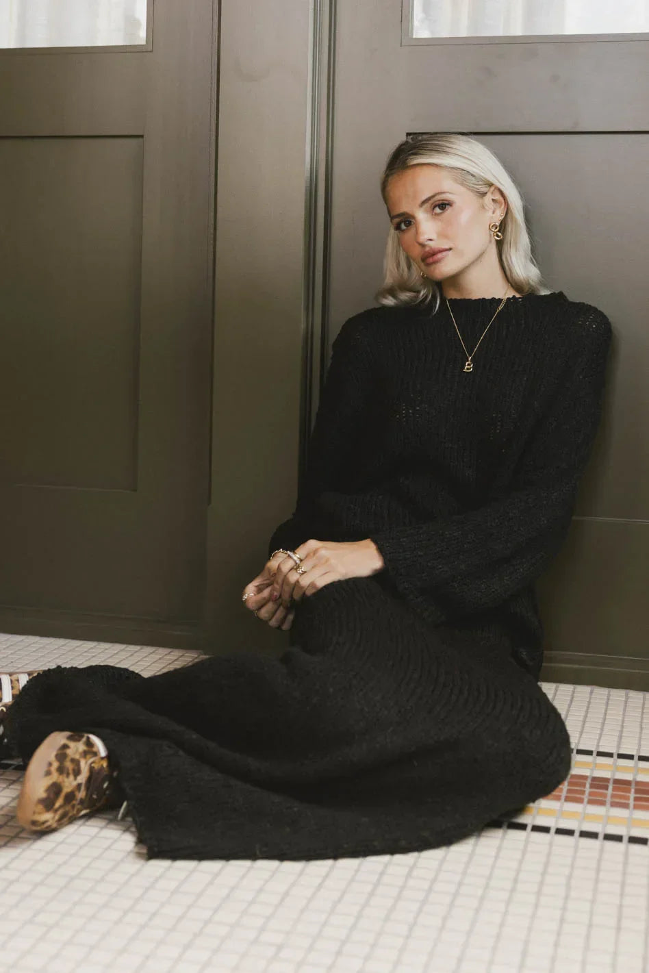 Charlotte Knit Sweater in Black FINAL SALE