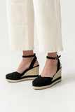 Becca Wedge Sandal in Black