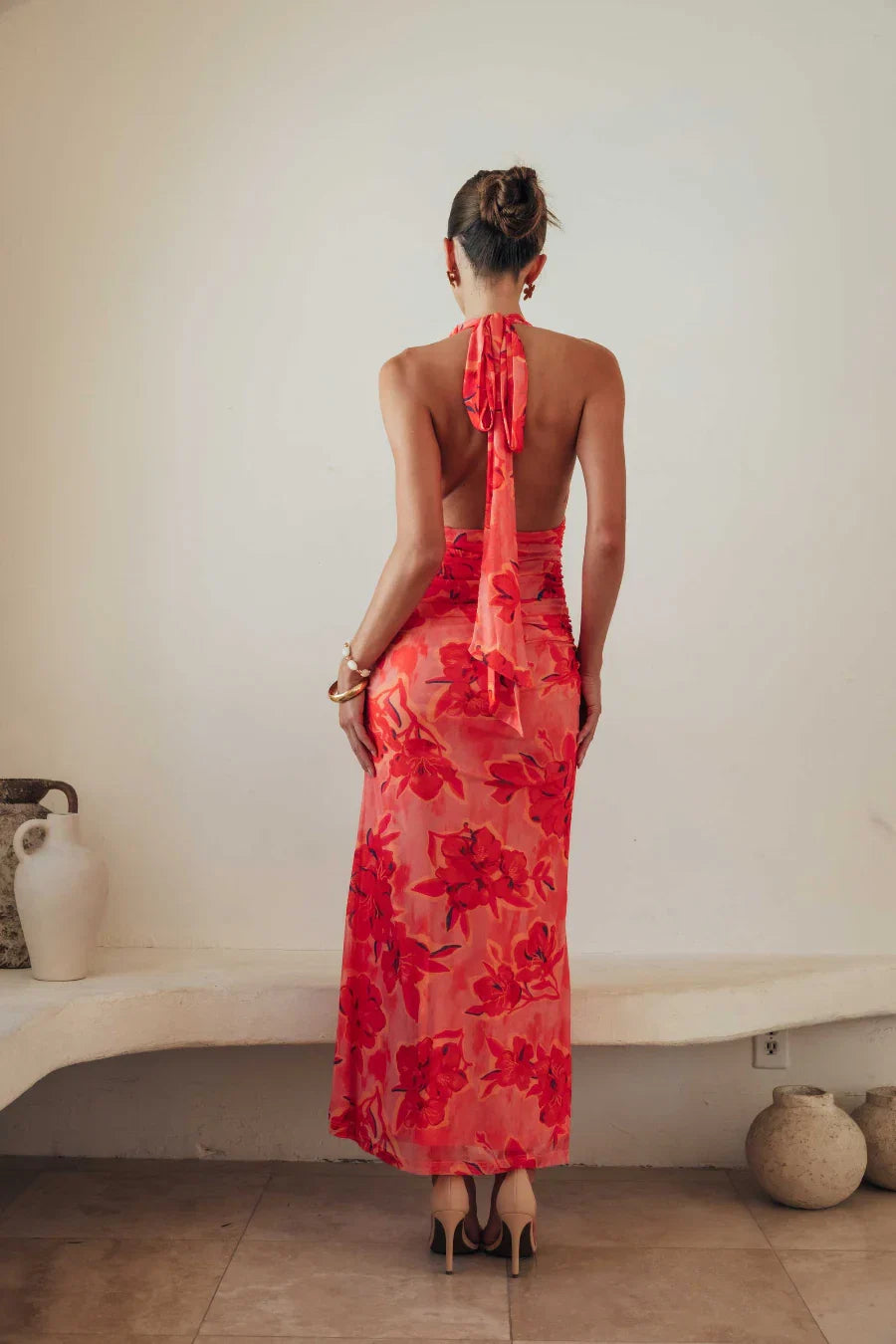 Havana Floral Halter Maxi Dress