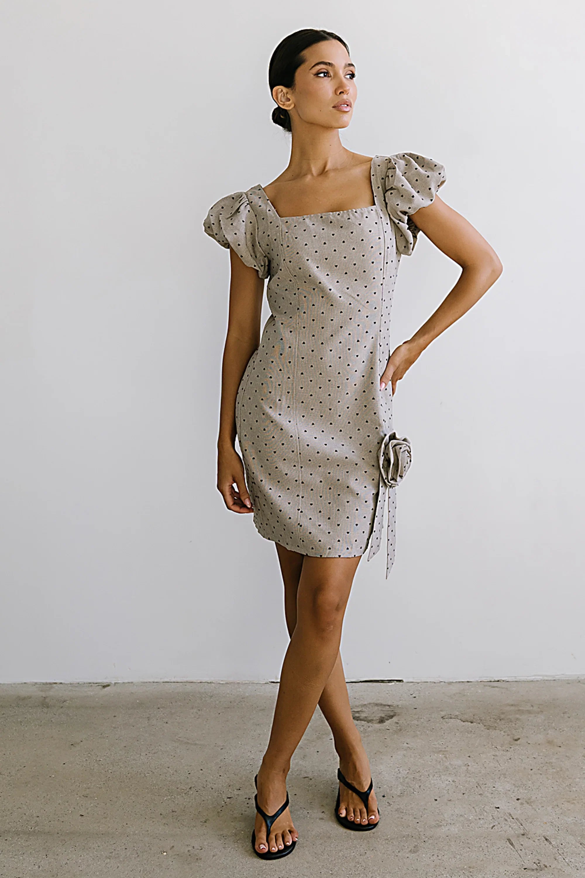 Joana Mini Dress in Taupe FINAL SALE