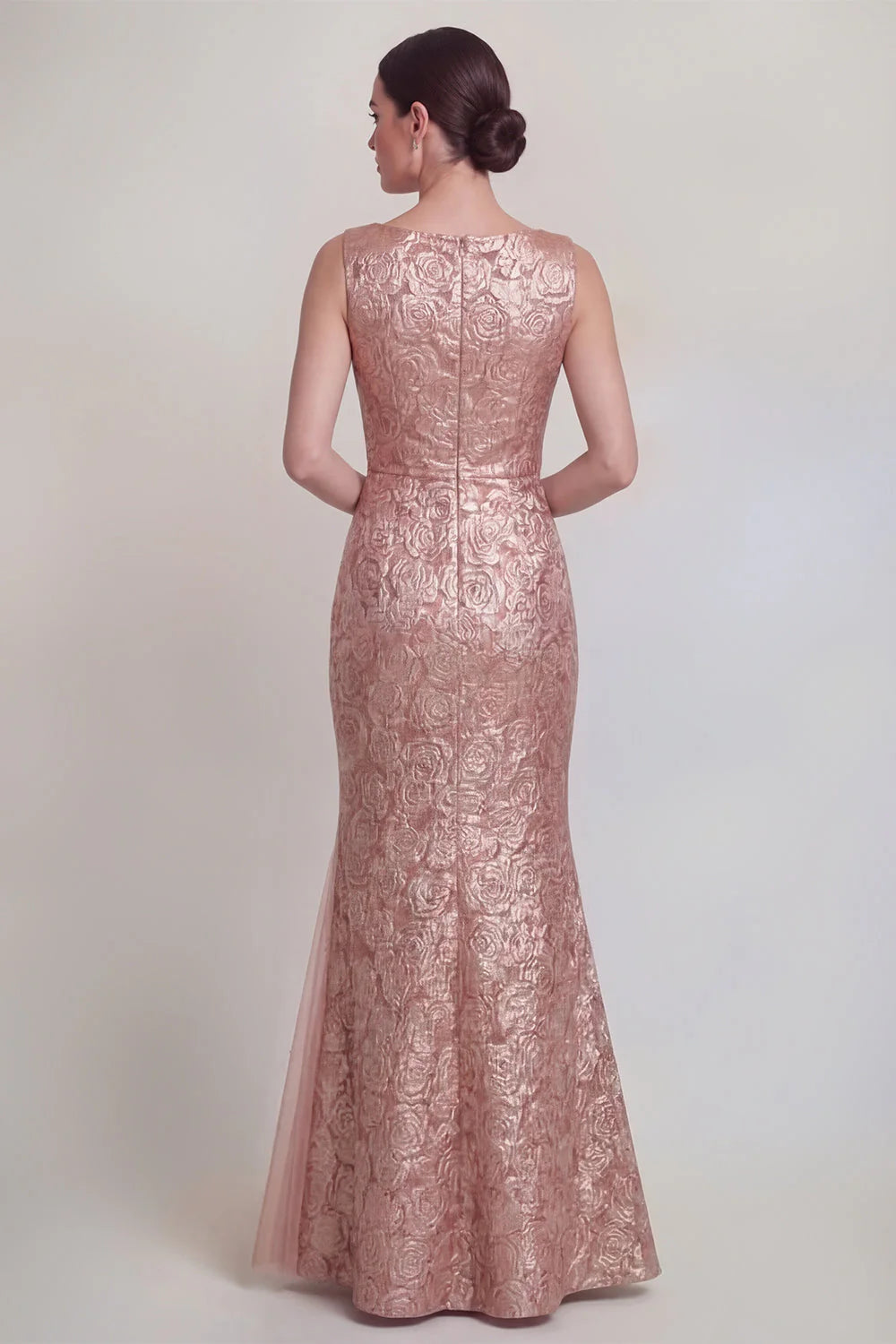 Blush Jacquard Mermaid Mother of the Bride Dress