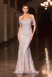 Sabine Gown Off The Shoulder Beaded Evening Gown