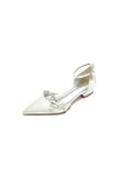 Rhinestone Pointed Toe Kitten Heels With Bow