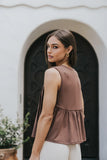 Alice Pintuck Top in Brown