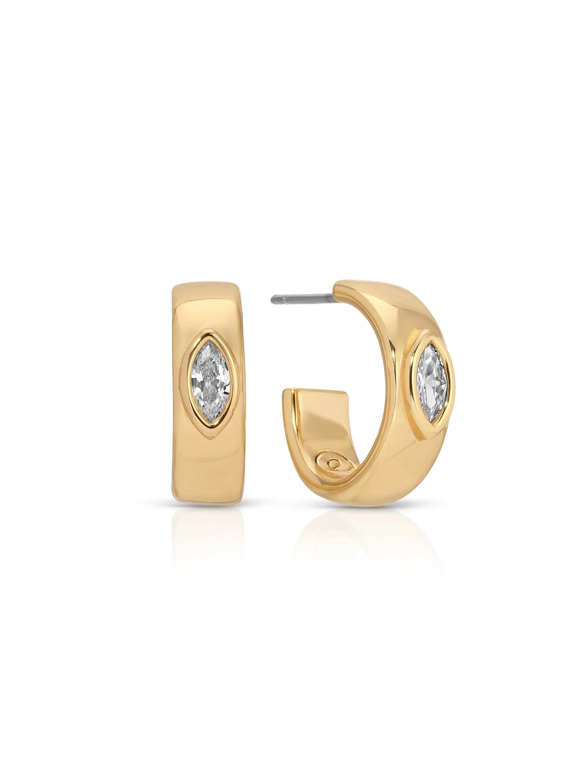 Small Marquise Crystal Hoop Earrings