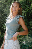 Kaitlyn Embroidered Top in Blue