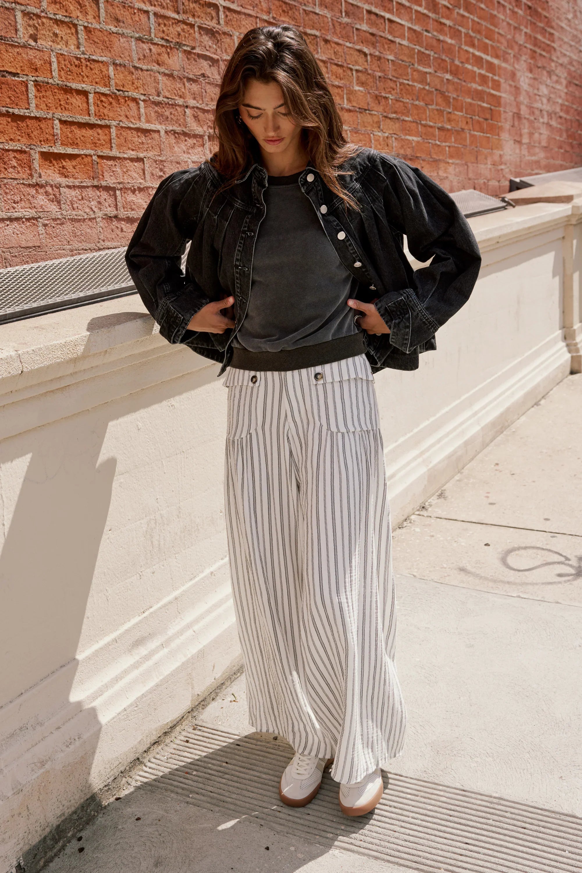Mayson Wide Leg Pants in White FINAL SALE