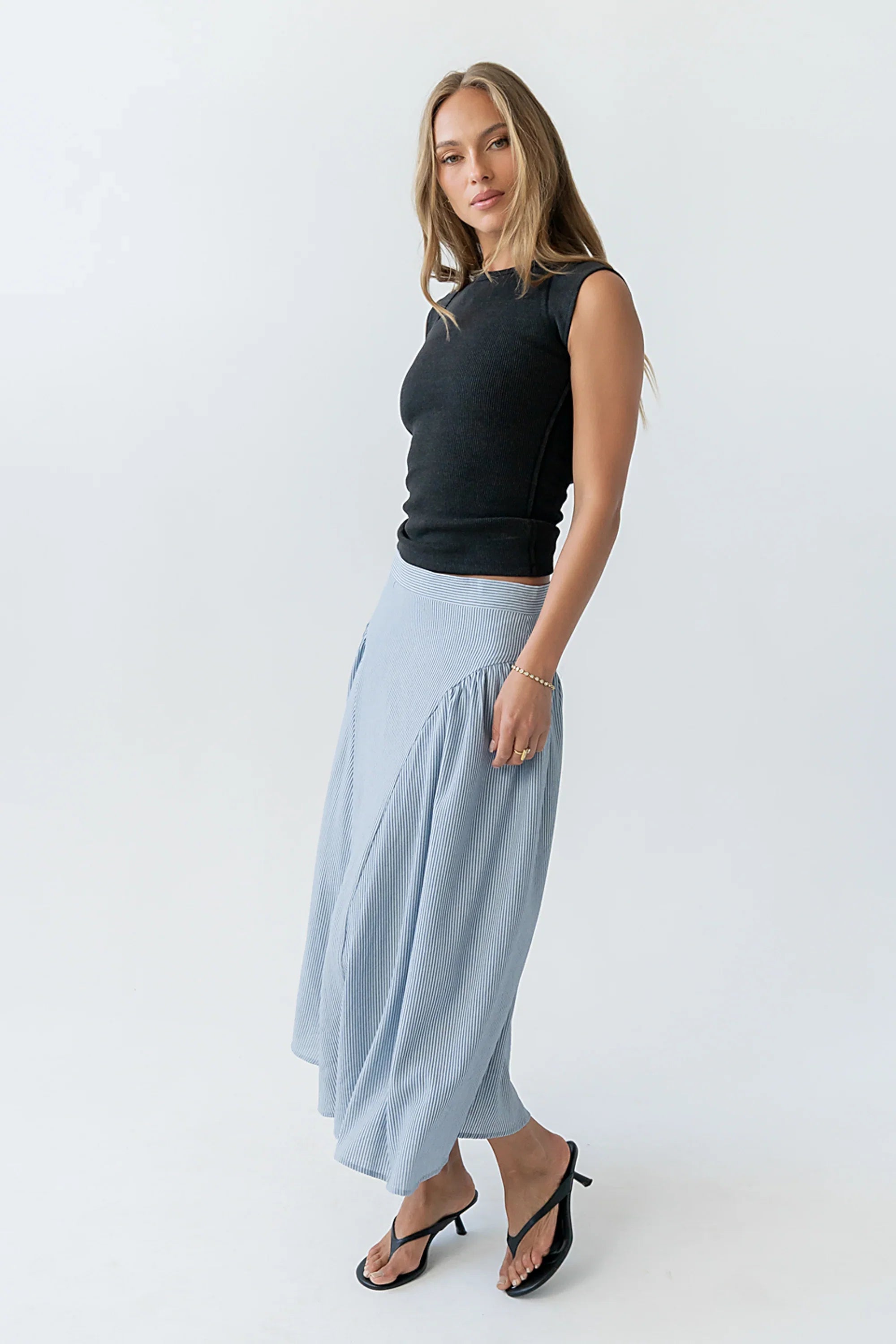 Laura Striped Midi Skirt