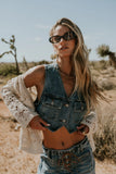 Quinton Cropped Denim Vest