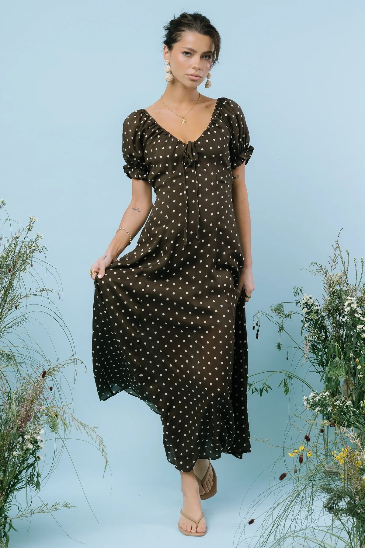 Julianna Polka Dot Maxi Dress