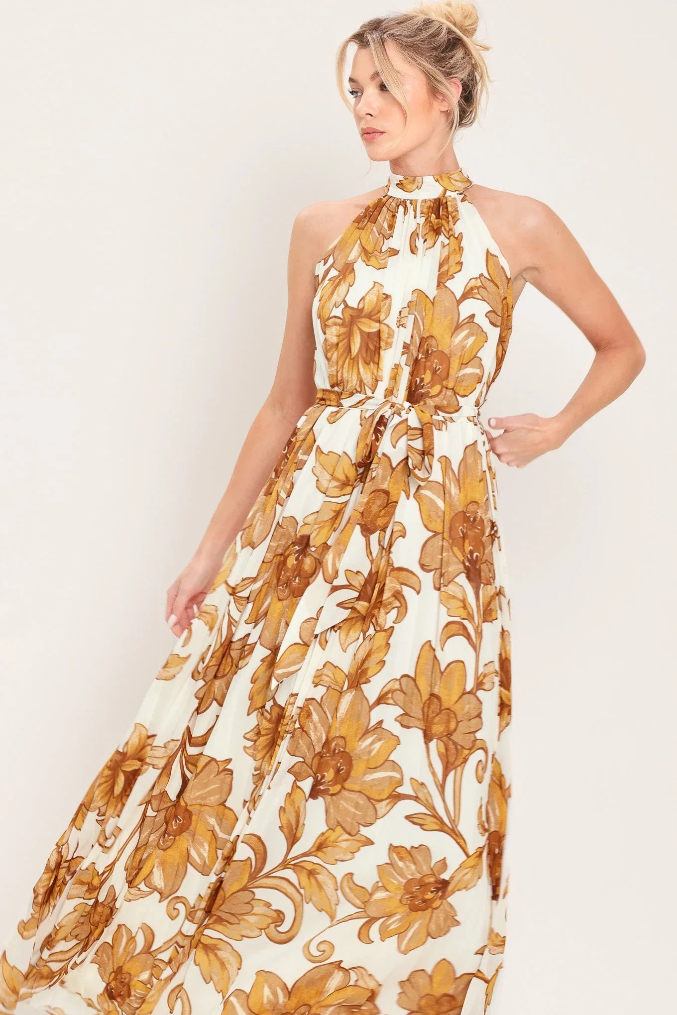 HONEY LUXE HALTER MAXI DRESS