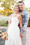 Sweetheart High Low Chiffon Wedding Dress With Tiers And Crystal Detailing