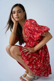 Lizzy Floral Mini Dress in Red FINAL SALE