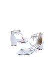 Strappy Heeled Sandals with Pearl and Crystal Embellishments
