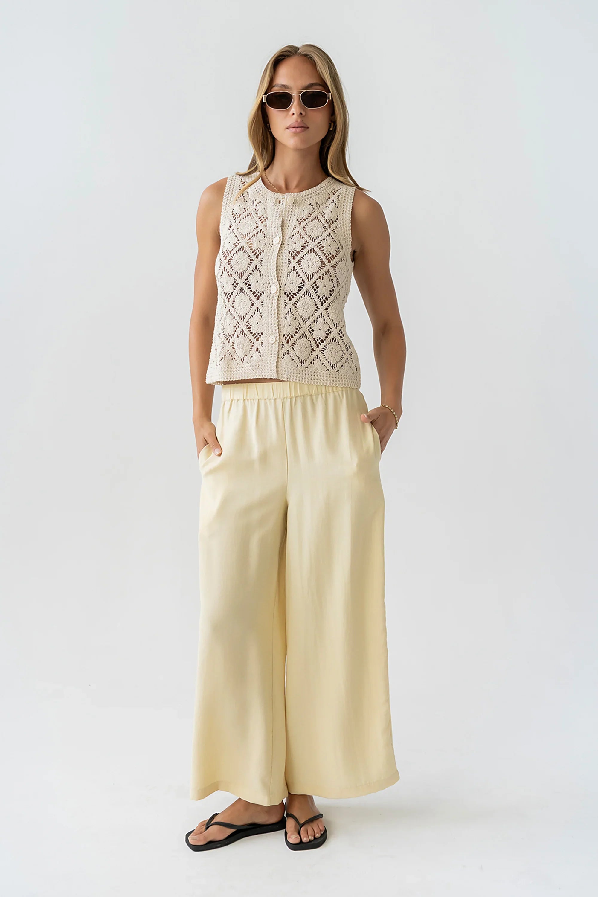 Kiara Crochet Button Vest