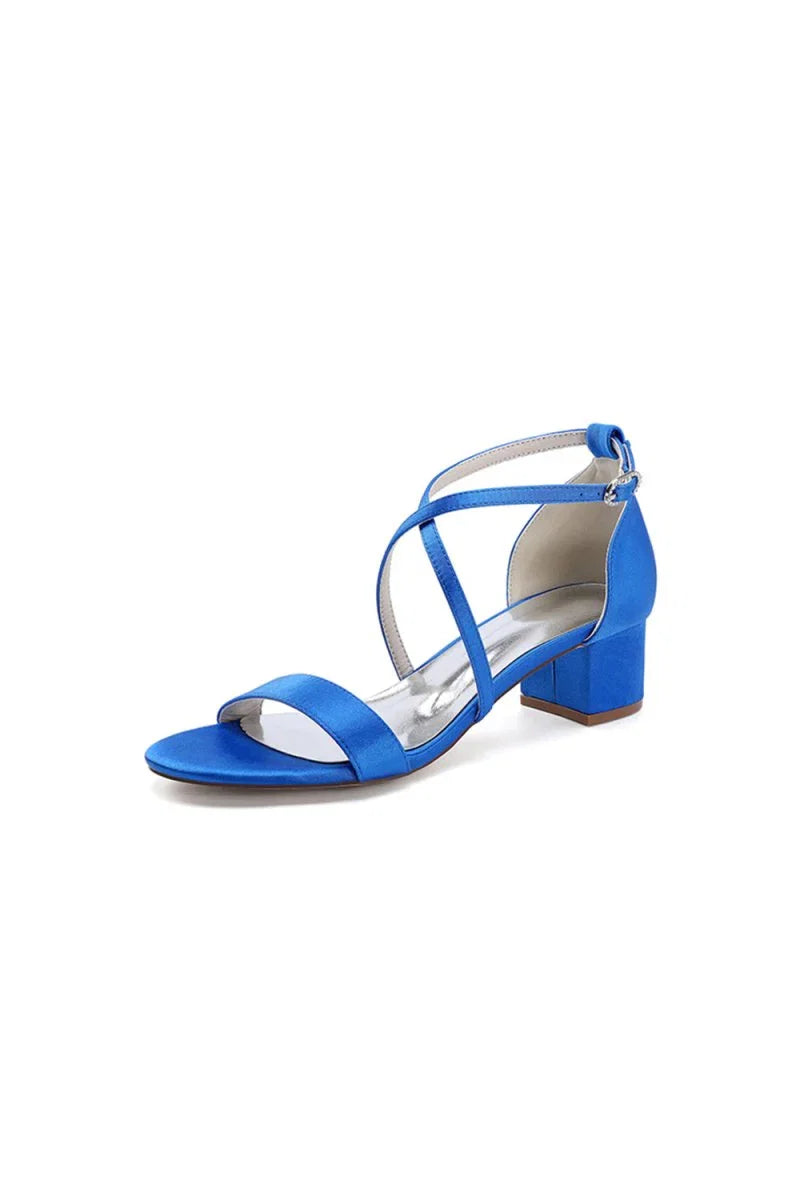 Open Toe Hollow Out Chunky Heels