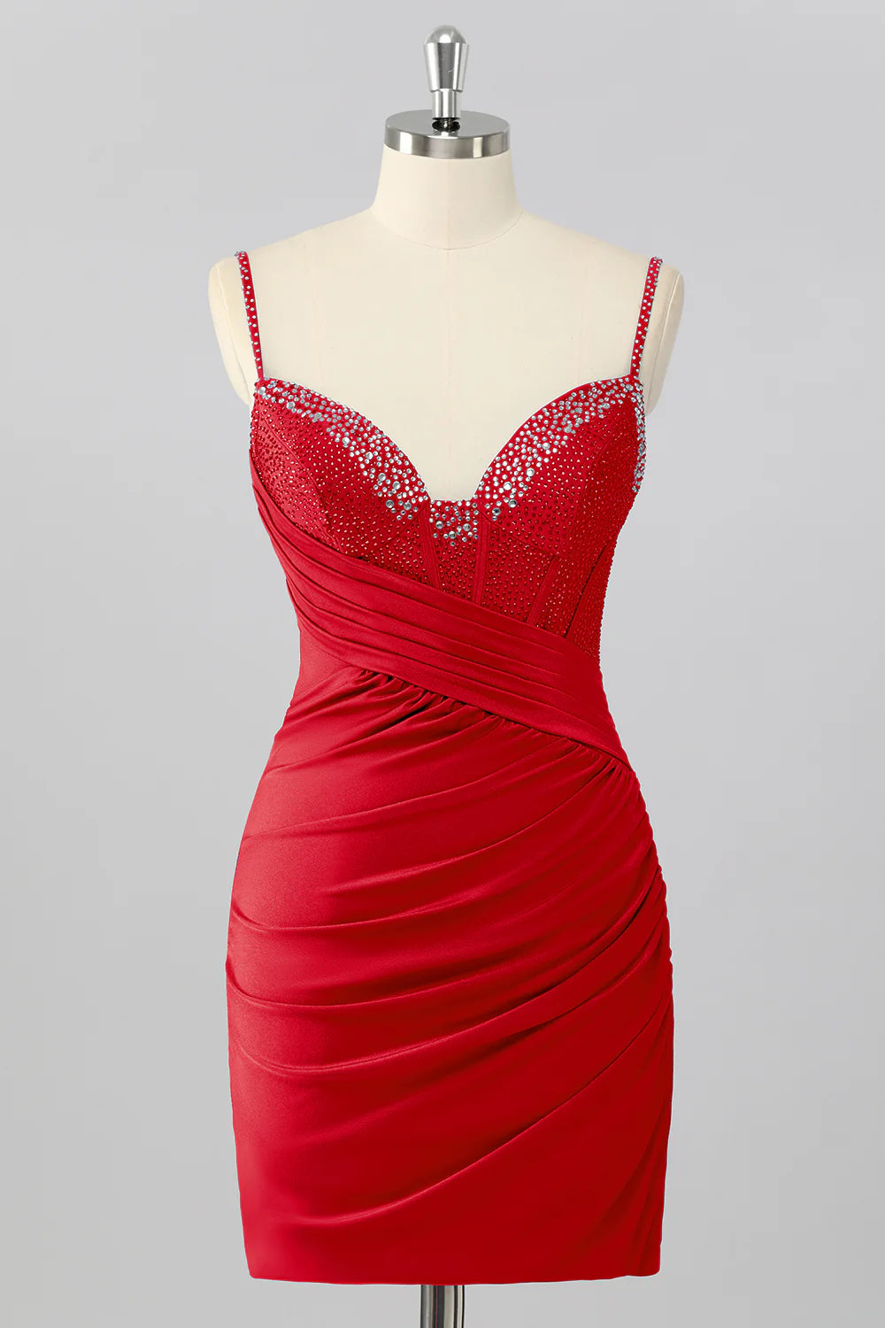 Bodycon Corset Ruched Mini Royal Blue Homecoming Dress with Beading