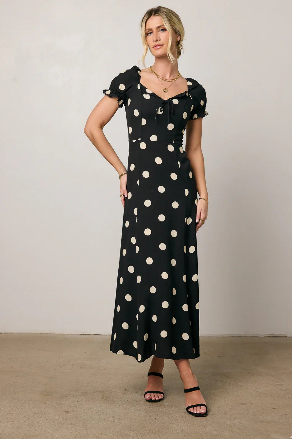 Marlow Polka Dot Maxi Dress In Black FINAL SALE