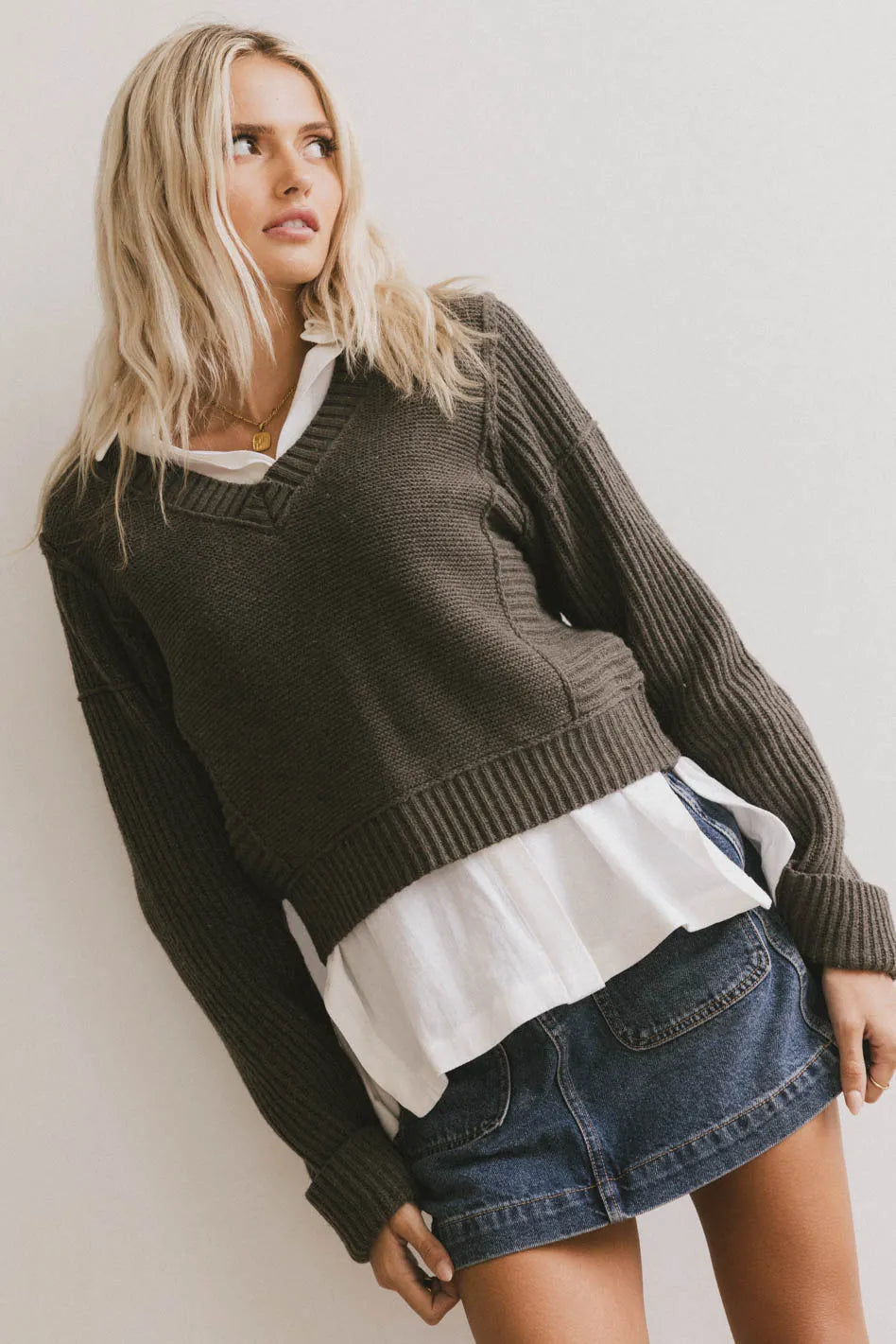 Serena Knit Sweater in Olive FINAL SALE