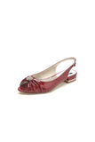 Glossy Fishmouth Sandals with Silver Metal Accents