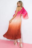 SUNRISE GLOW OMBRE MIDI DRESS