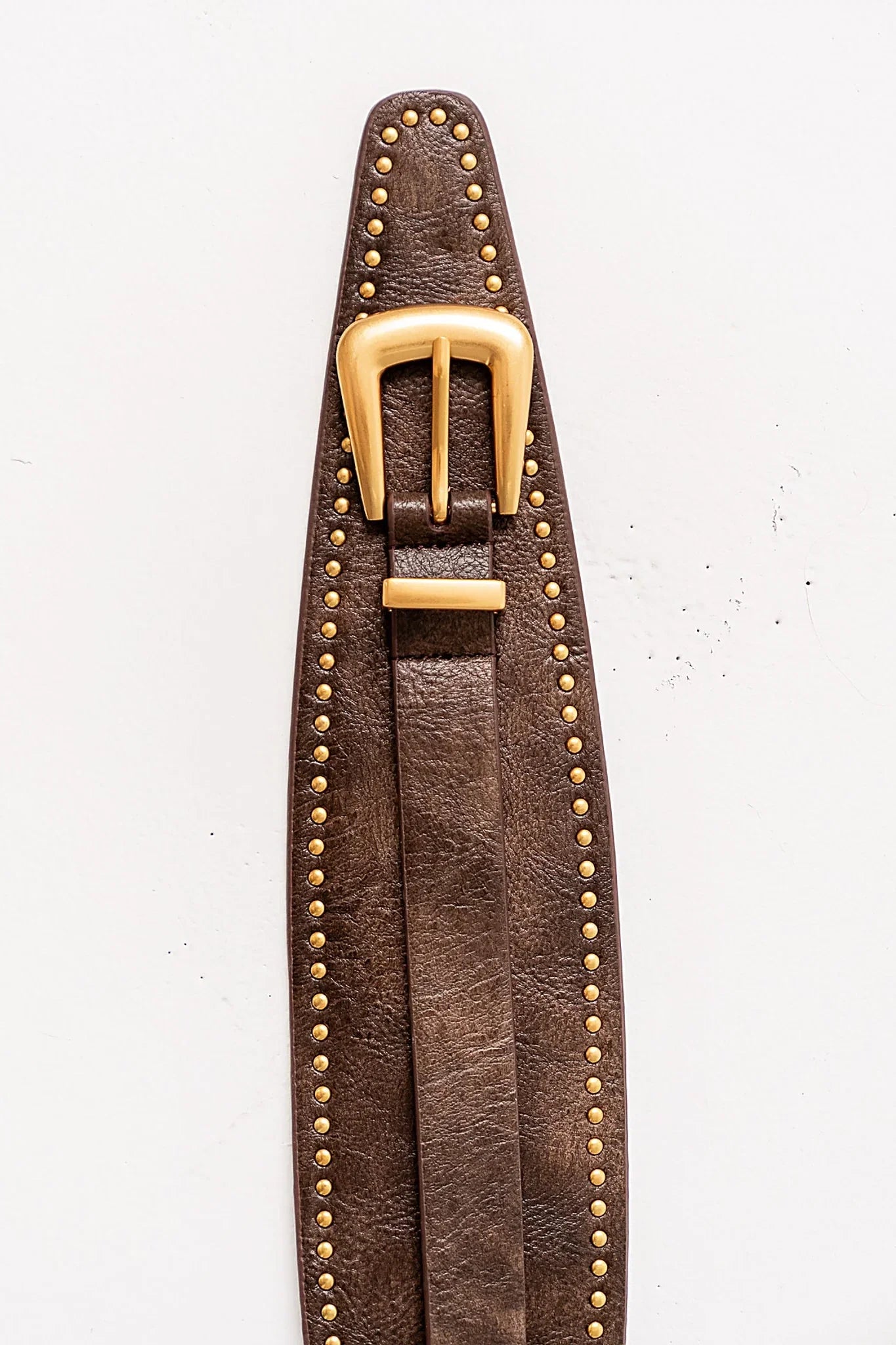 Jaylen Leather Sash Belt in Brown