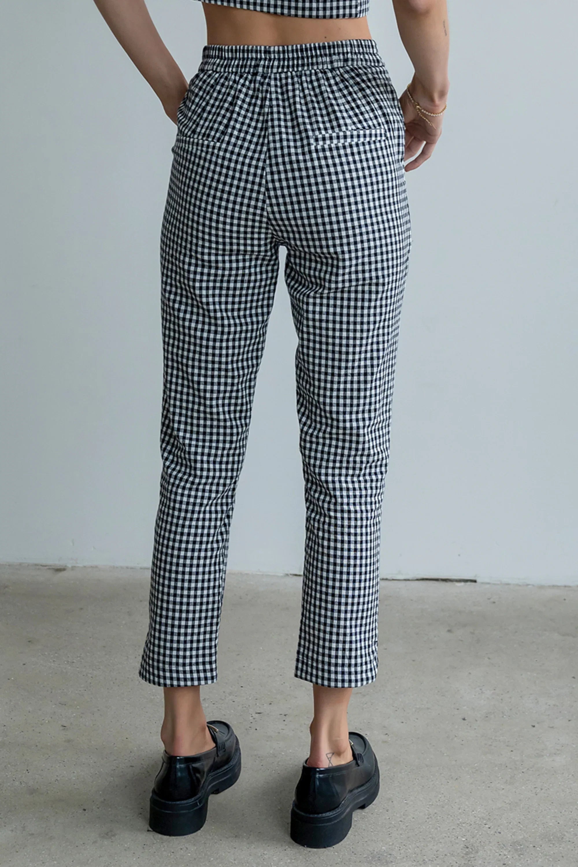 Madie Gingham Pants in Black