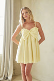 Bebe Button Up Bow Mini Dress