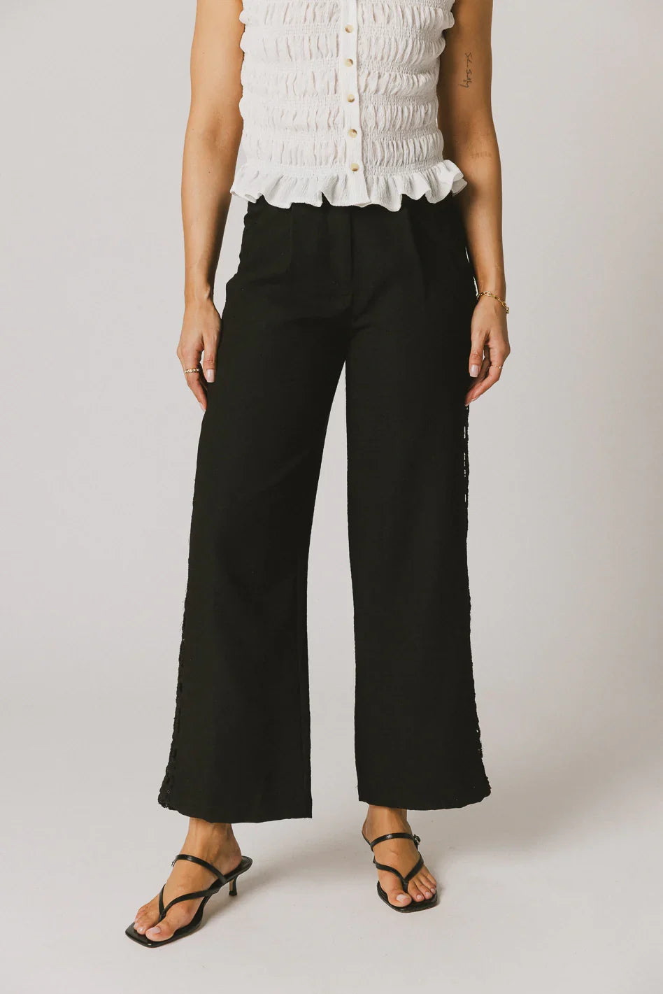 Karie Crochet Pants in Black FINAL SALE