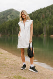 Emory Quarter Zip Dress in Ivory FINAL SALE