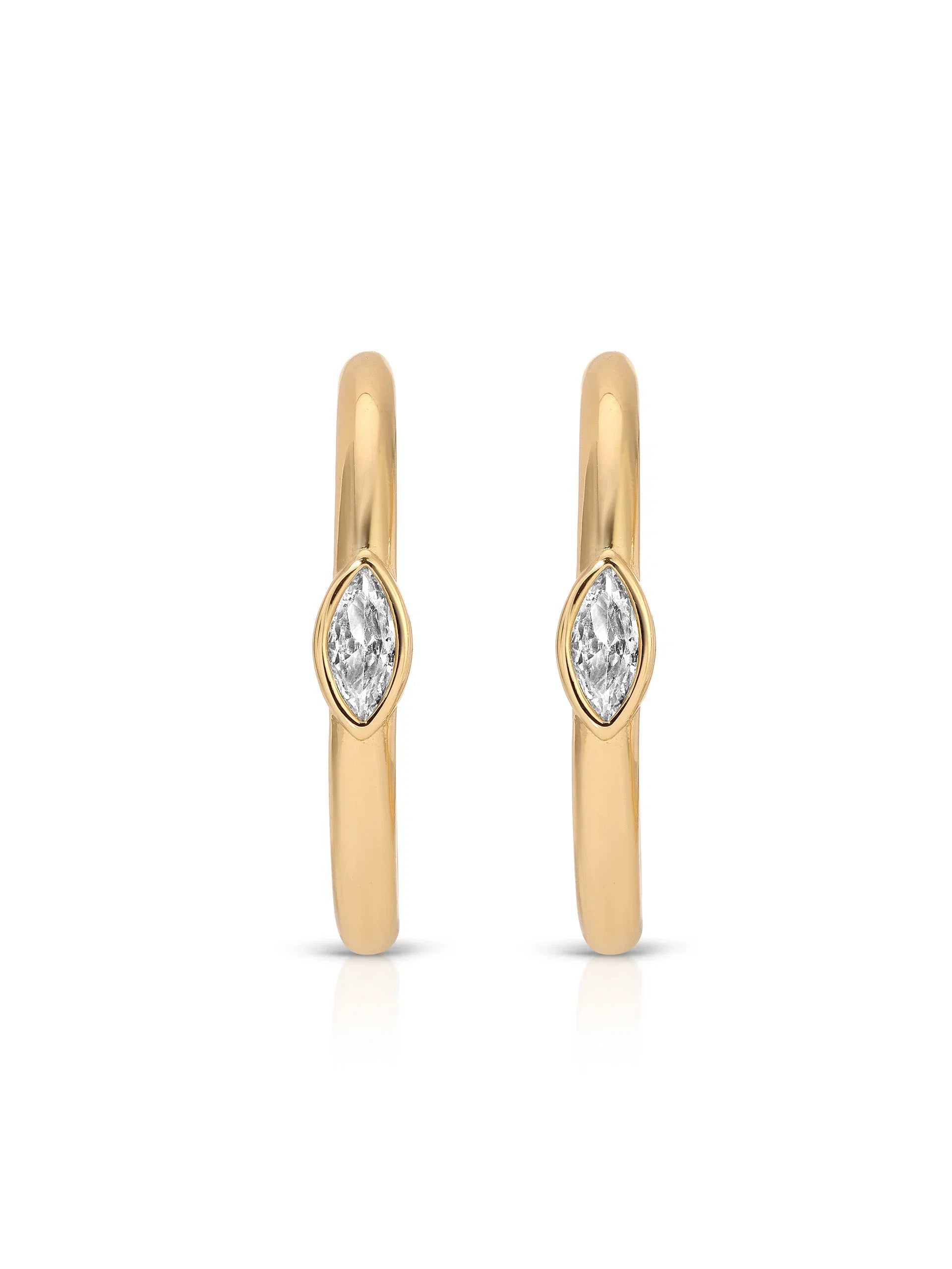 Medium Marquise Crystal Hoops
